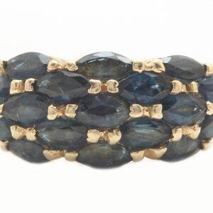 ESTATE 1.00 Ct Natural Blue Sapphire in 14K Solid Yellow Gold Women Ring